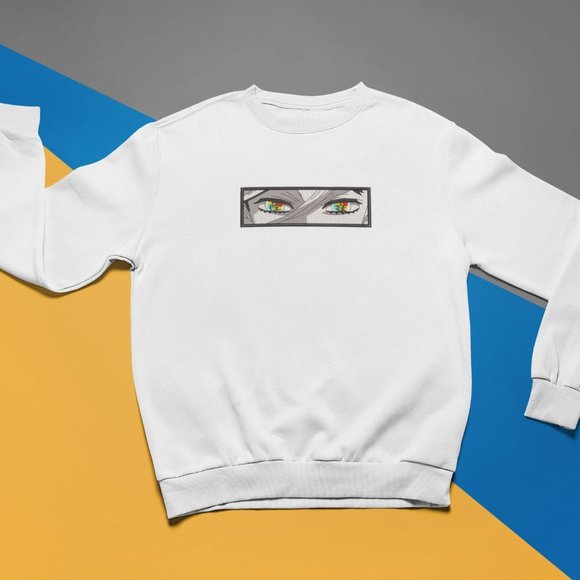 New- White&black Embroidered anime box Sweaters